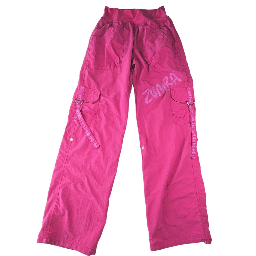 Zumba Feel the Music Cargo Pants Pink Nylon Dance Trousers Medium RN131301